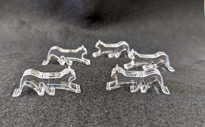 アクリル ネコ 箸置き 5コSET 雑貨 日用品 透明 猫 手作り 