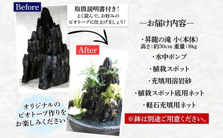 昇龍の滝 小サイズ 滝音 ビオトープ せせらぎ 庭 バルコニー メダカ エサやり不要 癒し ガーデニング リラクゼーション アクアフォレスト 神奈川県寒川町(※鉢はついていません)