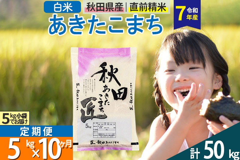 【白米】＜令和7年産＞ 《定期便10ヶ月》秋田県産 あきたこまち 匠 5kg (5kg×1袋)×10回 5キロ お米 |02_snk-010310s