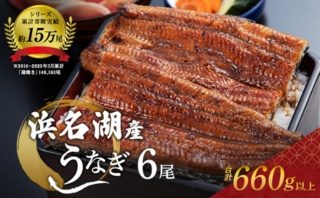 うなぎ 国産 蒲焼き 6尾 計660g 浜名湖産 小分け 冷凍 うなぎ