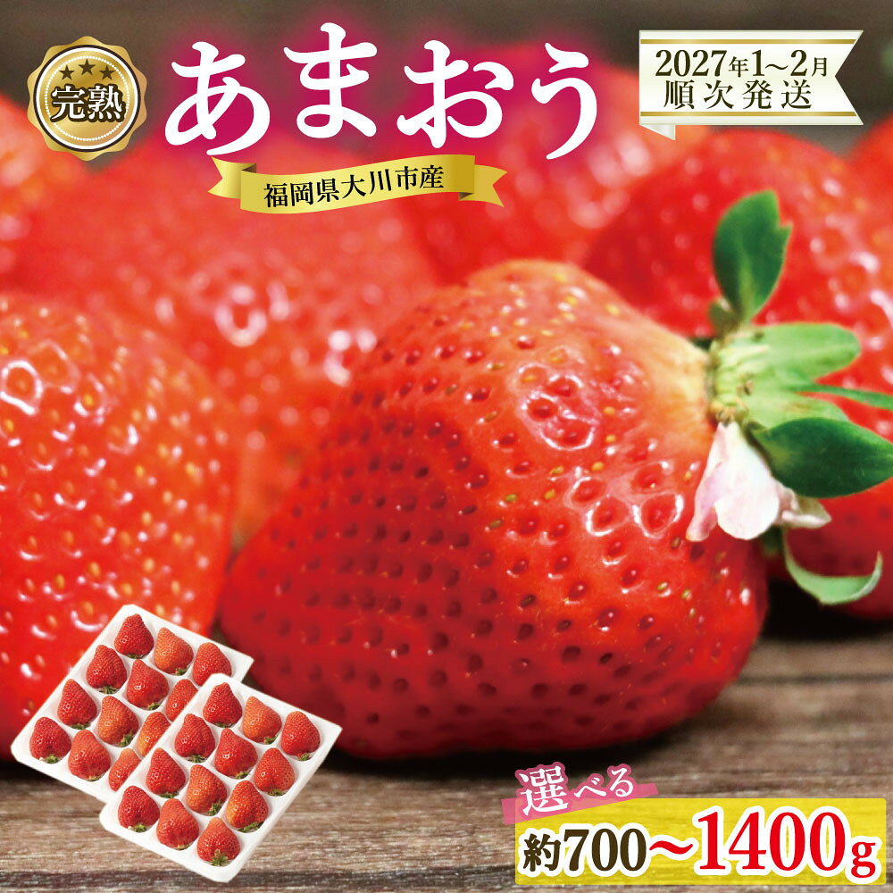 【ふるさと納税】完熟 あまおう イチゴ 350g×2～4パック 選べる内容量 ＜配送不可：北海道、沖縄県、離島＞ | 福岡県 大川市 福岡県大川市 食べ物 取り寄せ お取り寄せグルメ ご当地 ご当地グルメ いちご イチゴ 苺 あまおう苺 特産品 名産 フルーツ お取り寄せフルーツ