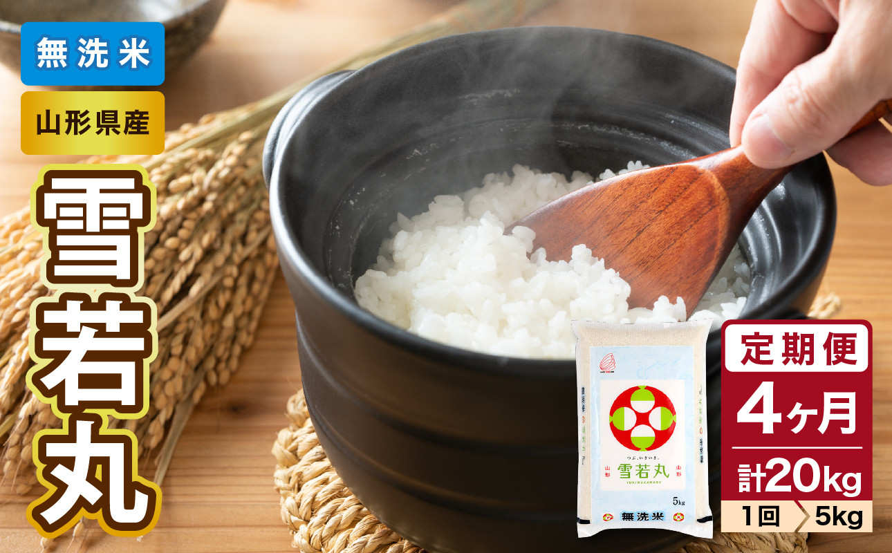 
                  《4ヶ月定期便》山形県産  無洗米 令和7年産 雪若丸 5kg×4ヶ月(計20kg)【山形県産 BG精米製法】 【036-T22】
                