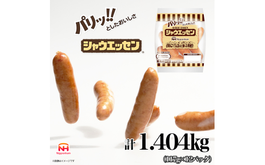 定期便 シャウエッセン 1袋(標準5本入)×12パック 計1.404kg【6か月お届け】 日本ハム 工場直送 ウインナー 朝食 昼食 夕食 お弁当 小分け 使い切り ふるさと納税