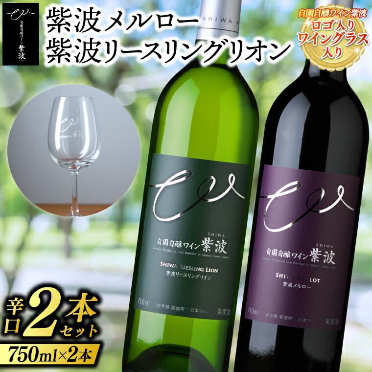 【ふるさと納税】 紫波 辛口ワイン 2本セット ロゴ入りワイングラス入り (AL075)