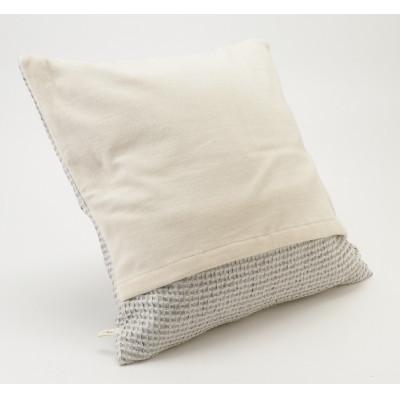 ふるさと納税 豊中市 【杢グレー】オーガニックコットン麻混クッションカバー45×45 |  | 01