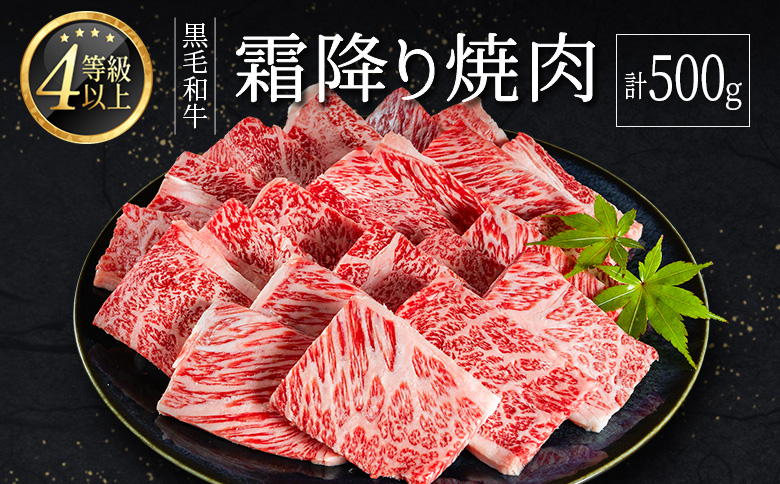 ＜肉質等級4等級以上＞黒毛和牛 霜降り 焼肉 計500g 牛肉 BBQ 国産 宮崎県産【B651-2510-90】