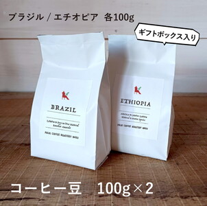 【粉】那須コーヒーパルキ　自家焙煎コーヒー豆　100g×2種 ギフト コーヒー ドリップ ギフト 珈琲〔P-91〕