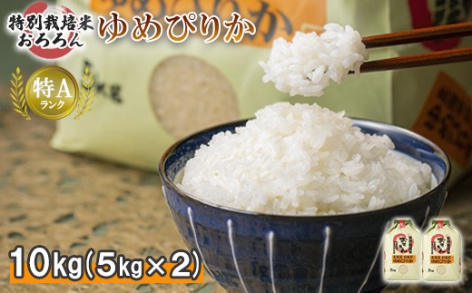 
            【2025年産】北海道羽幌産 特別栽培米 ゆめぴりか10kg （5kg×2セット）｜ 計10キロ 5キロ 2袋 米 美味しいお米 ほどよい粘り 安心 安全 北海道米 ワンストップ オンライン申請 北海道 羽幌町 羽幌【0812302】
          