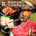 【ふるさと納税】純国産馬刺し＆馬肉料理福袋 計1kg 熊本肥育 2年連続農林水産大臣賞受賞 送料無料 上赤身馬刺し100g たてがみ50g 馬とろ150g 馬ソーセージ500g 燻製 霜降り ハン馬ーグ200g(2個入り) タレ付き 南阿蘇村《90日以内に出荷予定(土日祝除く)》