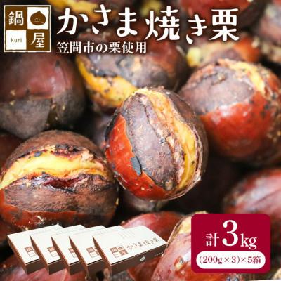 ふるさと納税 笠間市 かさま焼き栗　5箱(1箱:200g×3)　冷凍 ギフトにもおすすめ 茨城県笠間市 鍋屋本店