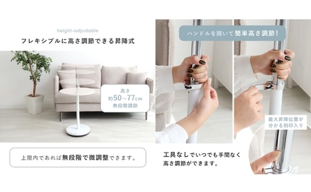 昇降サイドテーブル Echo(エコー) 家具 インテリア 机 ホワイト/大理石ホワイト