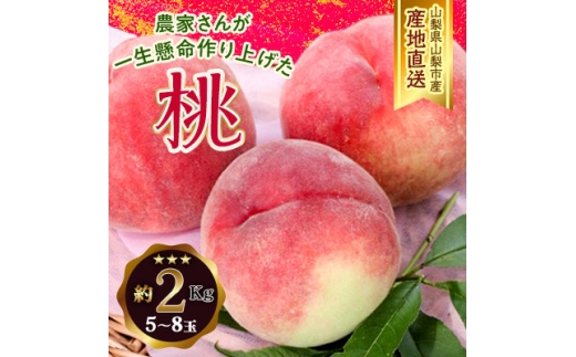 【ふるさと納税】2027年発送 山梨県山梨市産 桃 約2kg(5～8玉)【1560863】