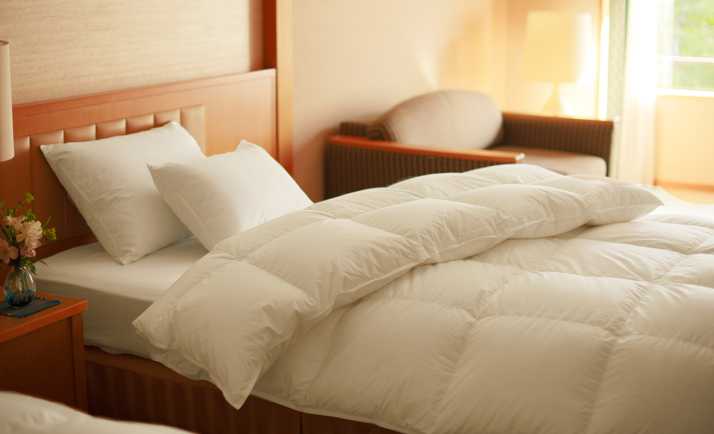 羽毛本掛けふとん セミダブル［マザーホワイトグース ダウン95％×抗菌防臭生地］ 【1318】