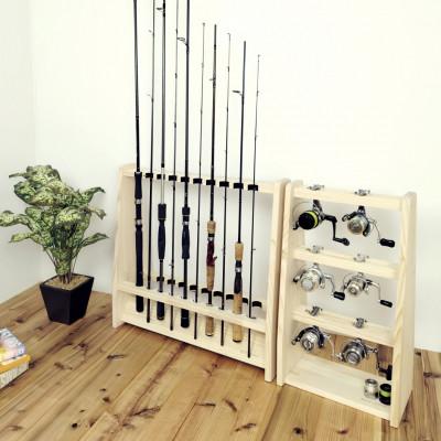 ふるさと納税 横手市 WOOD WORKS リールスタンドBタイプ/Mサイズ【本体カラー:ナチュラル】 |  | 01