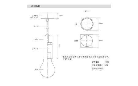 CTSH LIGHT. ペンダントライト SQUARE＜Walnut×パーカーライジング E17＞ 瑞浪市 / ジオニック 照明器具 ソケット 鉄 木製 ブラック [AZBQ069]