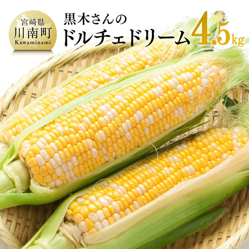 【令和7年発送】宮崎県産とうもろこし　黒木さんのスイートコーン「ドルチェドリーム」4.5kg 産地直送 とうもろこし とうきび 野菜