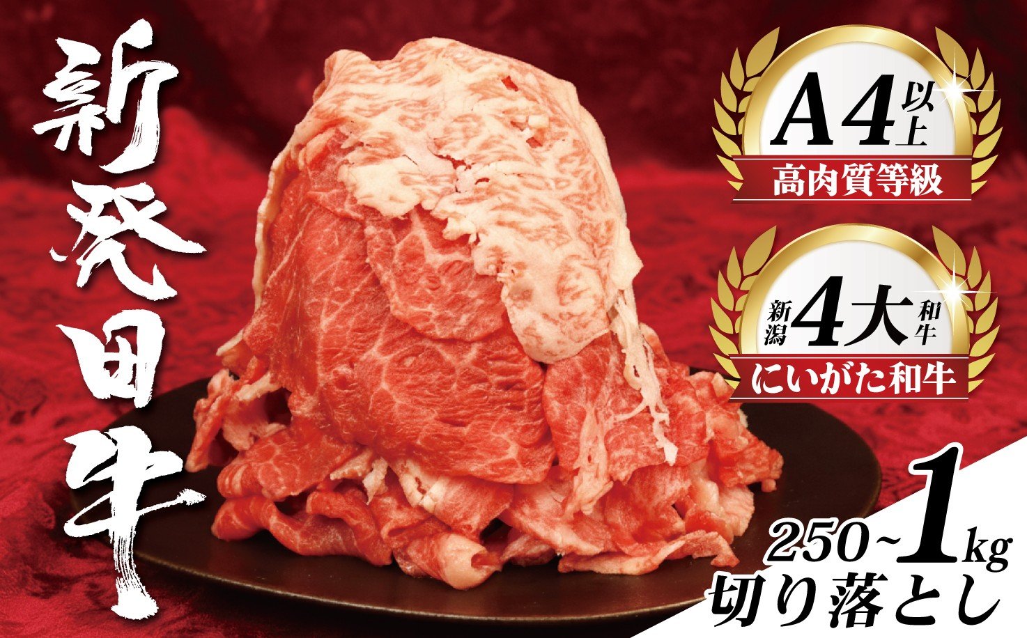
            【新潟の宝】牛肉 切り落とし 250g 500g 1kg 肉 和牛 霜降り ブランド牛 新発田牛 にいがた和牛 しゃぶしゃぶ 小分け 小間切れ 新潟県 新発田市 新潟 新発田 近江牛 神戸牛 松阪牛 米沢牛 三大和牛 に負けない えのもとミート enomoto001P
          