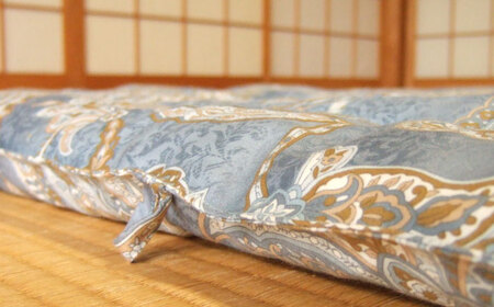 近江真綿布団 近江真綿掛け布団 1.0kg シングル【青色】　滋賀県長浜市/小野商店[AQBN002]
