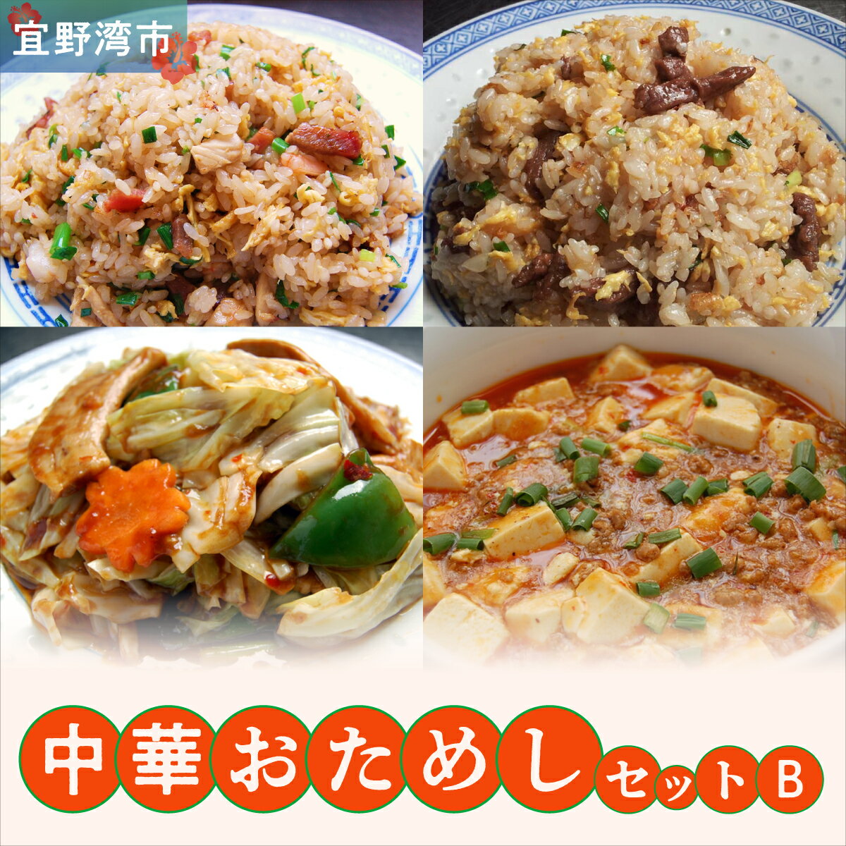 【ふるさと納税】孔雀樓 中華おためしBセット | 冷凍 | 五目チャーハン 牛ヒレニンニクチャーハン ホイコーロー マーボー豆腐 | チャーハン 炒飯 焼きめし ヤキメシ 炒め物 麻婆 マーボー 回鍋肉 老舗 中国料理 本場 沖縄 お取り寄せ グルメ | 沖縄 宜野湾市 送料無料