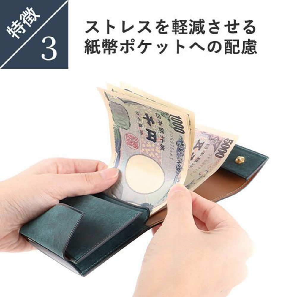 レンマ Hambre アンブレ 三つ折り財布 財布 lemma ネイビー