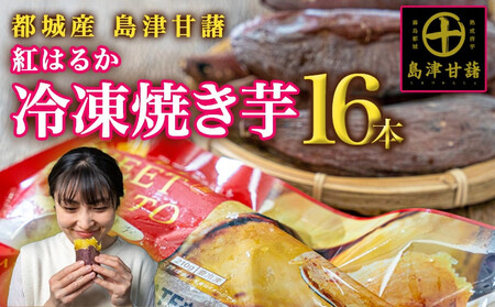 【敬老の日】島津甘藷(紅はるか)冷凍焼き芋 16本≪9月11日～15日お届け≫_AA-A702-KG_(都城市) 冷凍 焼き芋 品種改良 サツマイモ 「紅はるか」 熟成 アレンジ