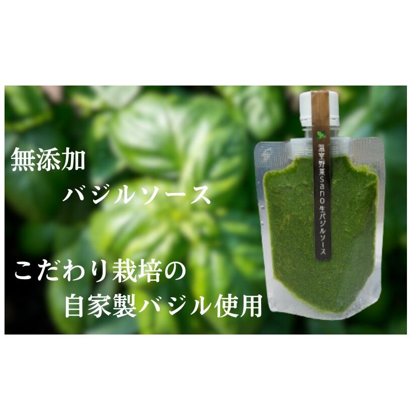 温室野菜 sano 　生バジルソース 料理 イタリア料理 新鮮 香り 温室栽培 無添加 おすすめ 人気 厳選 袋井市 加工食品 食用油 