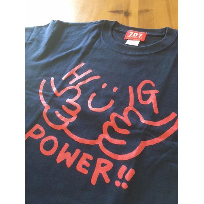 鎌倉ブランドの老舗「KAMAKULAX」の定番オリジナルHUG POWER ! Tシャツ【ネイビー】XLサイズ