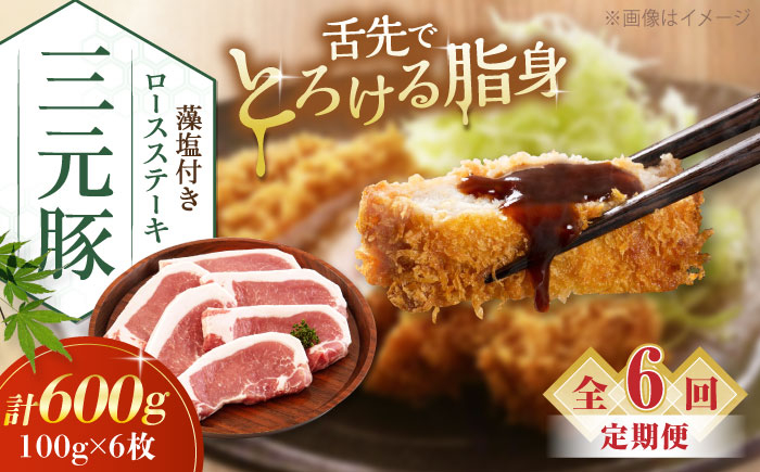 
                  【全6回定期便】平田牧場 ロースステーキ 600g  (100g×6枚) ※藻塩付 《喜茂別町》【平田牧場】肉 豚肉 ロース ステーキ ステーキ用 とんかつ 生姜焼き 定期便 北海道 [AJAP024] 78000 78000円
                