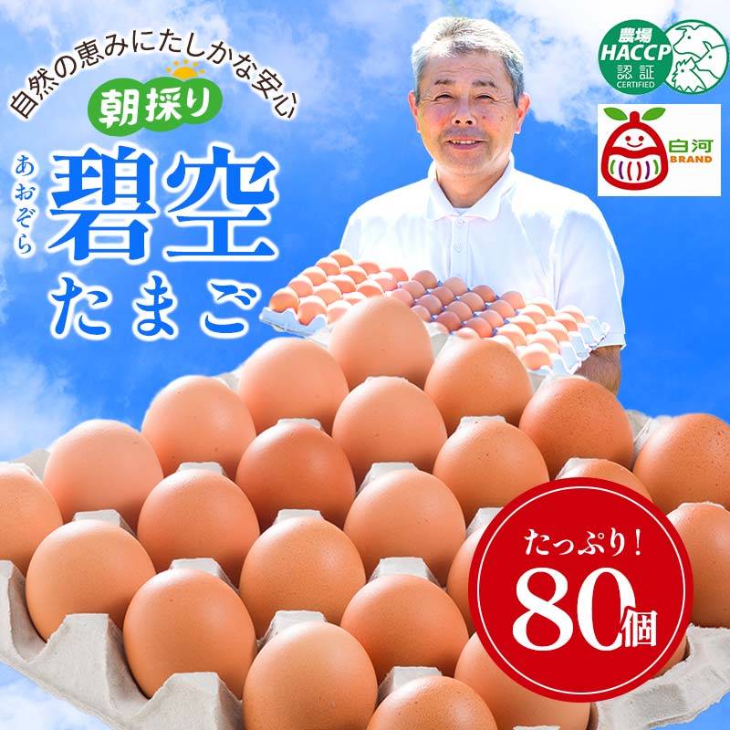 【ふるさと納税】碧空たまご 80個入り Lサイズ タマゴ 卵 玉子 たまご F21R-021