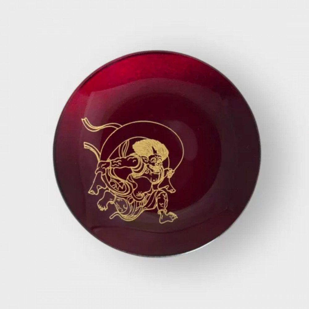 丸小皿 風神 赤溜 ［NF260］ 303446_CU90096