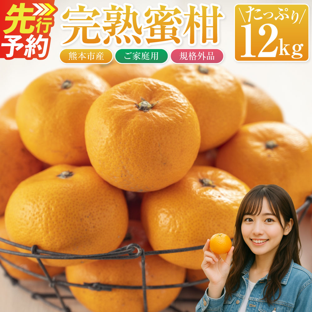 【ふるさと納税】＜ R8年熊本地震復興支援 ＞ 【規格外品】 熊本市産 完熟蜜柑 ご家庭用 12kg みかん 蜜柑 ミカン 柑橘 フルーツ 果物 くだもの 果実 訳あり 熊本市 熊本県 送料無料 【2026年9月上旬～2027年2月上旬迄発送予定】
