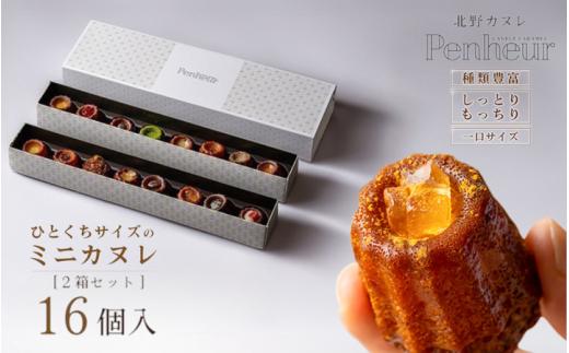 【Penheur】北野カヌレ 16個入り／プノール カヌレ お菓子 洋菓子 焼き菓子 ギフト 手土産 定番 季節限定 アフタヌーンティー パーティー おやつ 神戸 北野 かわいいお菓子 バリエーション 選べる 人気商品詰め合わせ
