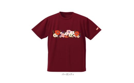 JTTA公認　卓球ユニフォーム＜男女兼用(ドライ):Sサイズ＞フラワー2　バーガンディ【1673876】