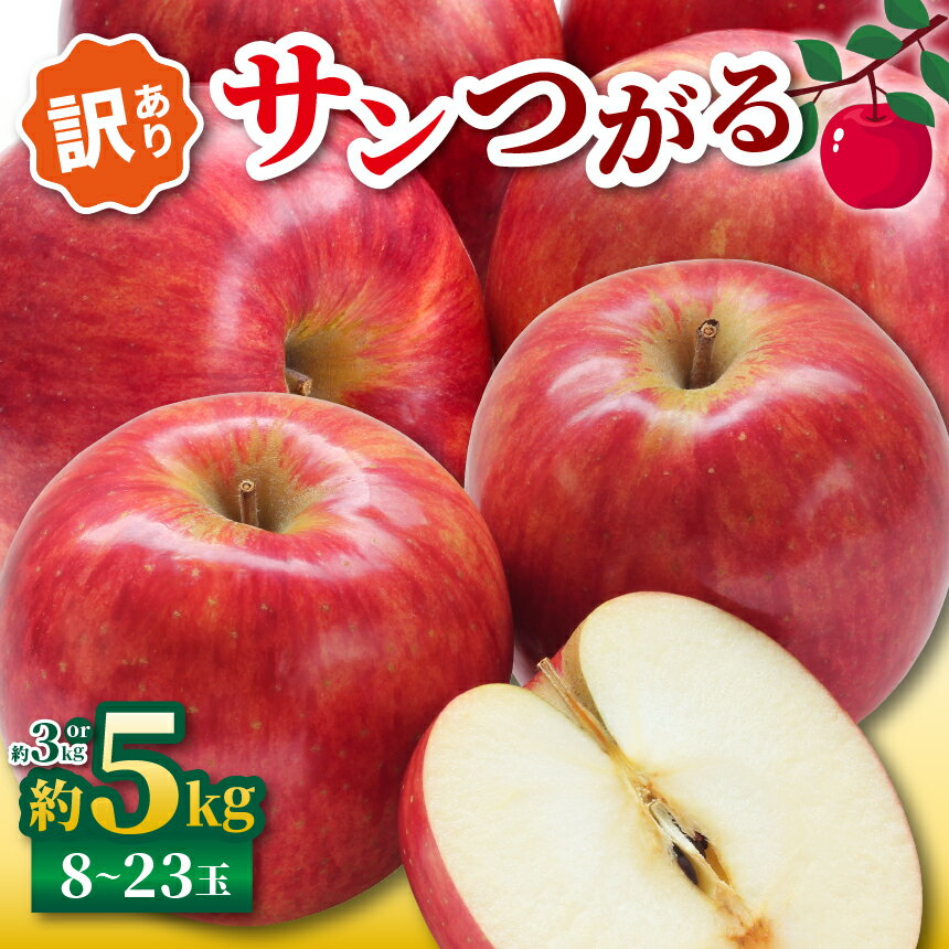 【ふるさと納税】訳あり サンつがる 選べる内容量 3kg ・ 5kg【2026年先行予約】 ｜ 浅野農園 リンゴ りんご 林檎 果物 くだもの フルーツ 果実 果汁 サンつがる さんつがる 長野県 松川村 信州