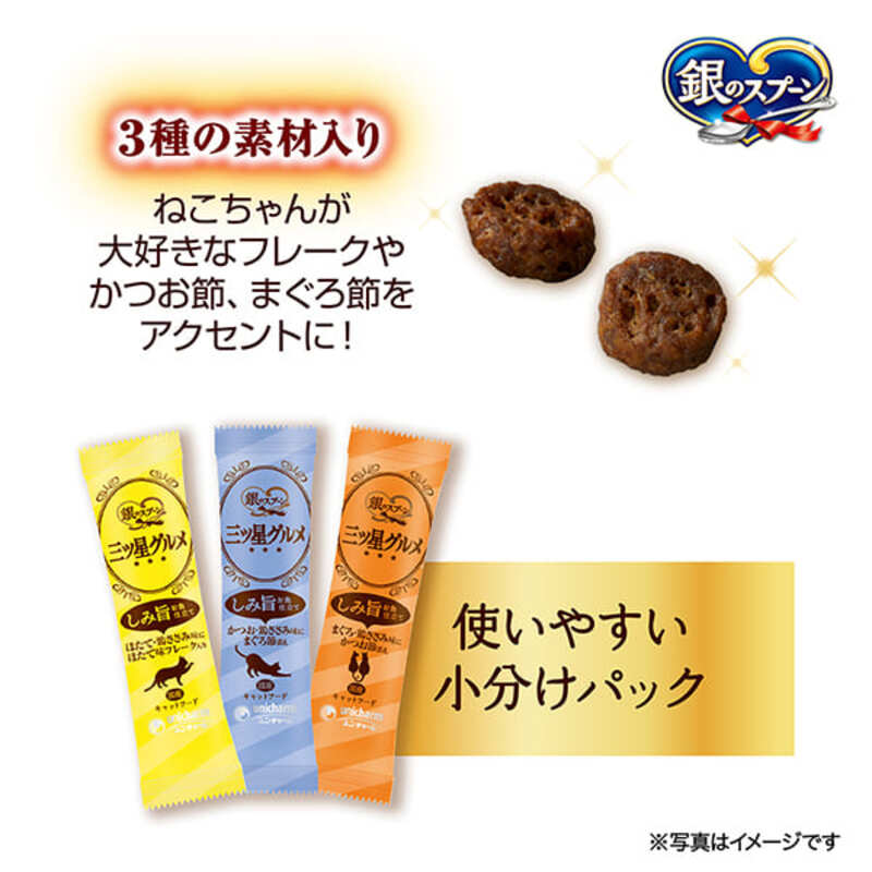 銀のスプーン 三ツ星グルメ しみ旨 お魚仕立て 3種の素材入り 鶏ささみレシピ 160g×14箱 ペットフード キャットフード 猫のごはん 猫用フード 猫 ペット 小分け 個包装 ドライ ユニ・チャー