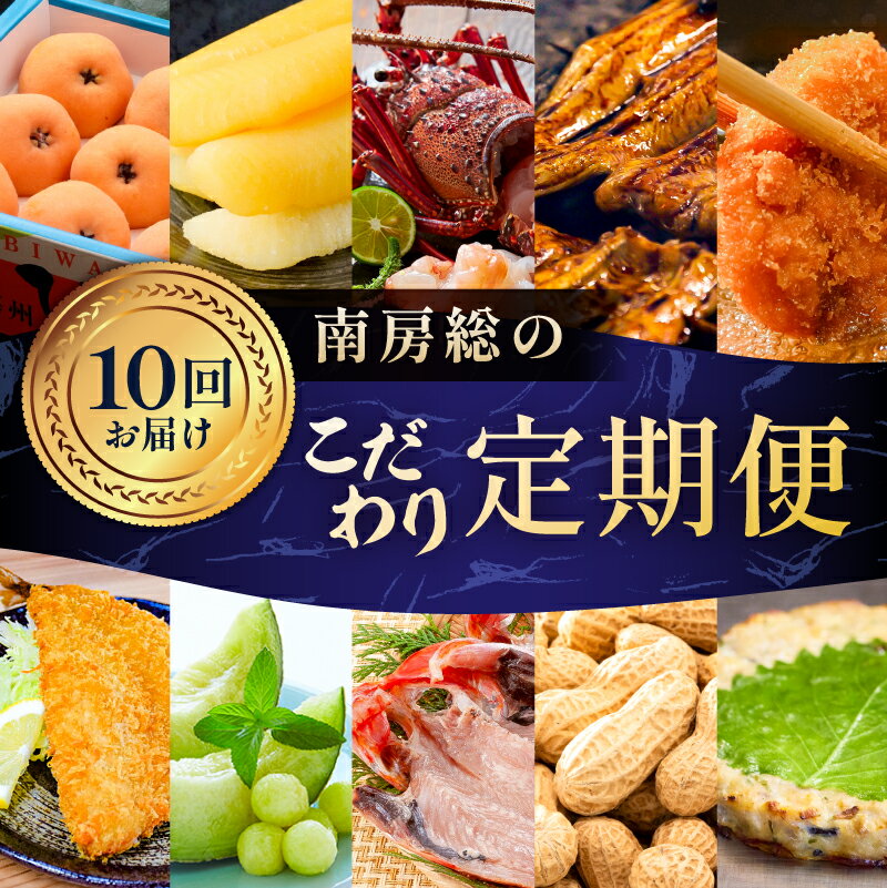 【ふるさと納税】【10回お届けコース】南房総のこだわり定期便 千葉県 南房総市 魚 アジ ひらき 干し 金目鯛 ブリ 干物 さんが焼き アクアメロン 房州びわ うなぎ蒲焼 アジフライ 生落花生 伊勢えび いかメンチ 塩数の子 送料無料