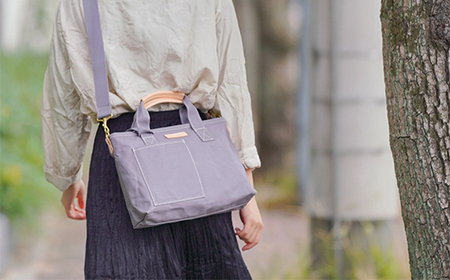 手提げショルダー　カーキ　【12203-0379-2】