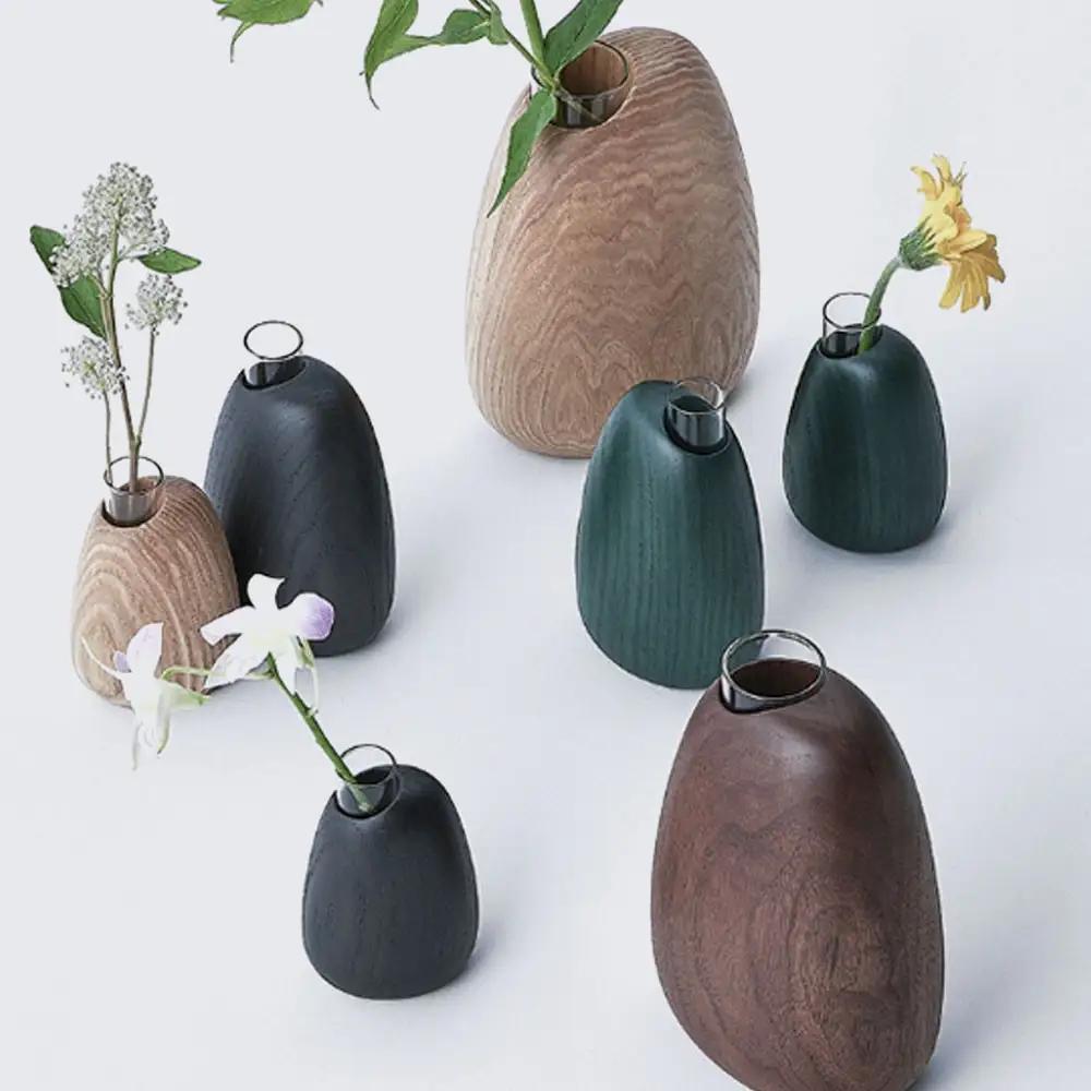Mango vase - regular　dark gray/SASAKI【旭川クラフト(木製品/一輪挿し)】マンゴーベース / ササキ工芸_03258