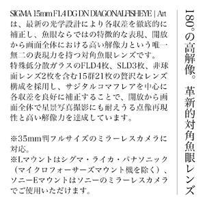 SIGMA 15mm F1.4 DG DN DIAGONAL FISHEYE Art【ソニーEマウント】