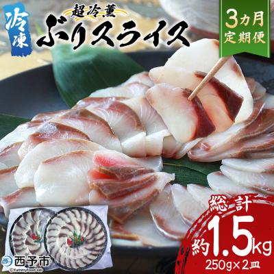 ふるさと納税 西予市 &lt;超冷薫 冷凍ぶりスライス 合計500g(250g×2皿)&gt; 定期便 3カ月