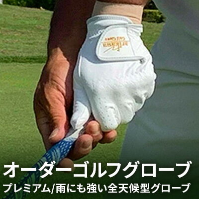 【ふるさと納税】ゴルフ オーダー グローブ プレミアム 雨にも強い全天候型 ゴルフグローブ リピートオーダーもOK ゴルフ用品 オーダーメイド ギフト 父の日 プレゼント 名入れ ネーム 刺繍 雑貨 日用品 兵庫県　 姫路市