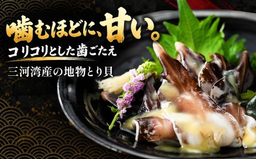 【美浜町・南知多町共通返礼品】三河産　地物とり貝　刺身用ボイル | とり貝 トリ貝 鳥貝 貝 魚介 三河湾 海鮮 コリコリ 歯ごたえ 甘み 旨み ボイル 寿司 高級 鮮魚店 目利き 産地直送 お取り寄