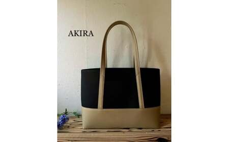 【2026年6月上旬発送開始】【 AKIRA オリジナル】【マツコの知らない世界 で紹介されました！】 大きなトートバッグ メンズショルダータイプ 黒帆布×ベージュ A4対応 大きい 大容量 軽量 軽い 横型 日本製 キャンバス 肩掛け 通勤 通学 上質 カジュアル オシャレ シンプル レディース 男女兼用 カバン 鞄 バック