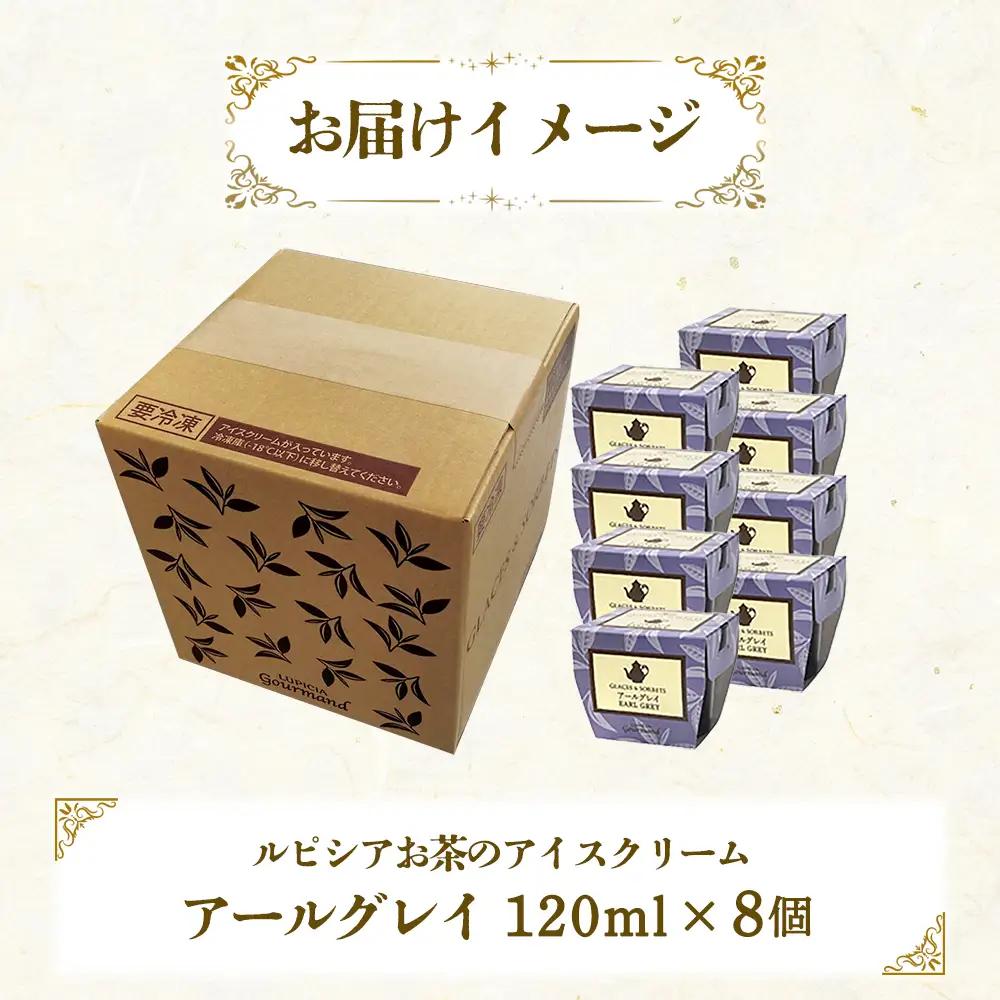 【北海道の生乳×ルピシアのお茶 アイス】グラス and ソルベ（アールグレイ）8個セット【06137】