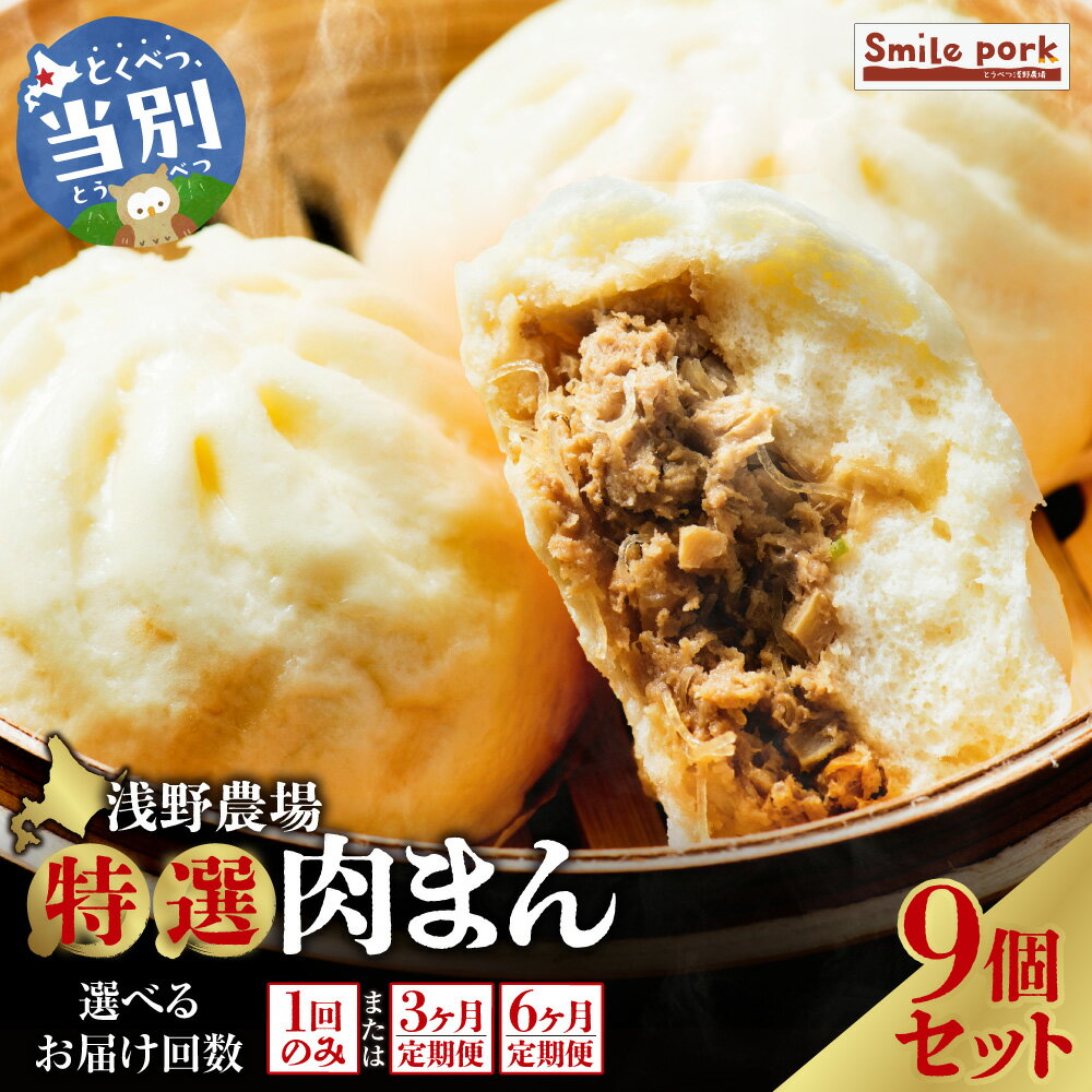 【ふるさと納税】浅野農場特選肉まん9個セット 3ヶ月 6ヶ月 定期便 もあり ジューシーな肉汁 レンジでチン 豚肉 本格的 人気 肉まん 豚まん 中華まん 国産 惣菜 中華 お取り寄せ お手軽 グルメ おつまみ おやつ おかず 食品 冷凍 お土産 スマイル ポーク