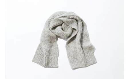 ≪グレー×白≫【気仙沼ニッティング】カシミヤストール [気仙沼ニッティング 宮城県 気仙沼市 20563312-8]