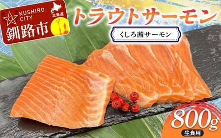 【生食可】極旨トラウトサーモン「くしろ茜サーモン」800g サーモン 鮭 生食 刺身 海鮮 北海道 釧路市 F5F-0110