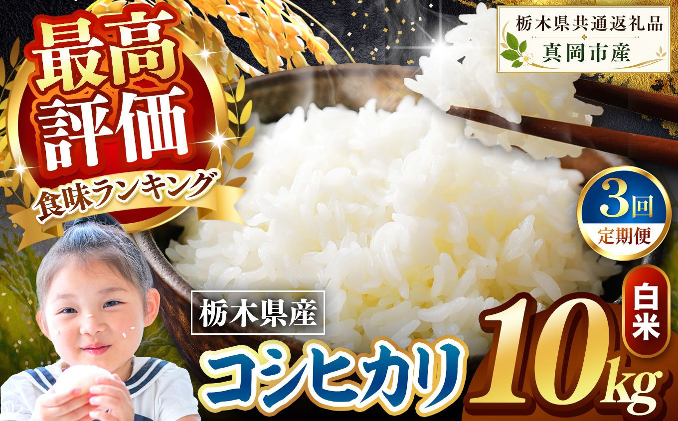 【定期便3回】栃木県産 こしひかり 白米 10kg 2026年 先行予約 新米 | 栃木県 矢板市 【3回】こしひかり 10kg | 67800円