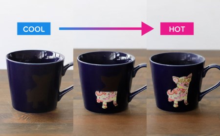 【美濃焼】 温度で変化する器 温感 犬 マグカップ 2個 『チワワ』 『プードル』 と 犬柄 豆皿 5枚 セット 【丸モ高木陶器】 マグ カップ ペア ギフト 贈り物 プレゼント 可愛い かわいい い