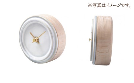 タイルと木のシンプルな手作り時計 TILE WOOD CLOCK 壁掛け・置き時計 『あめ釉』【杉浦製陶】 インテリア 雑貨 おしゃれ [TAO013]